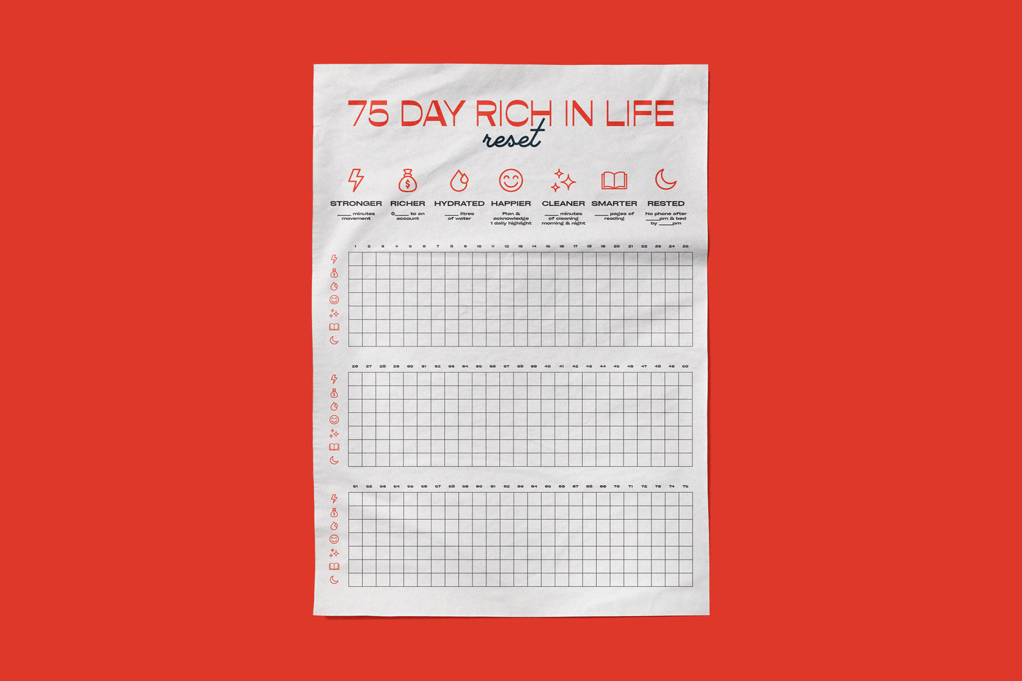 The Rich In Life 75 Day Reset [DIGITAL POSTER]